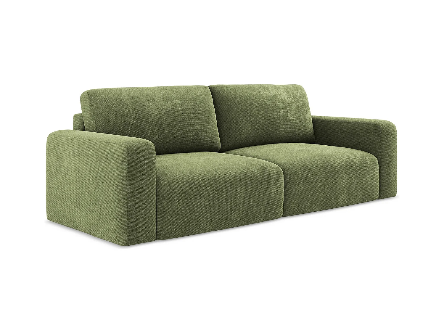 Canapé 3 places convertible en Chenille - vert - KONA