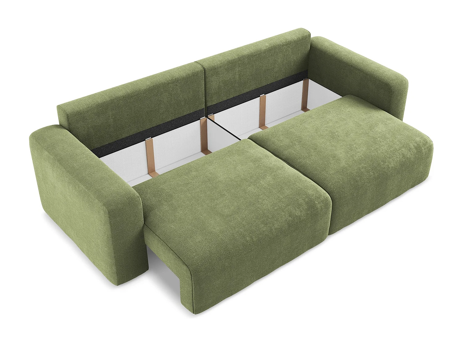 Canapé 3 places convertible en Chenille - vert - KONA