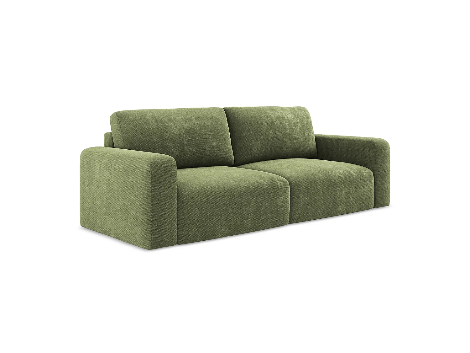 Driezits-slaapbank van groente chenille stof - OSTIA