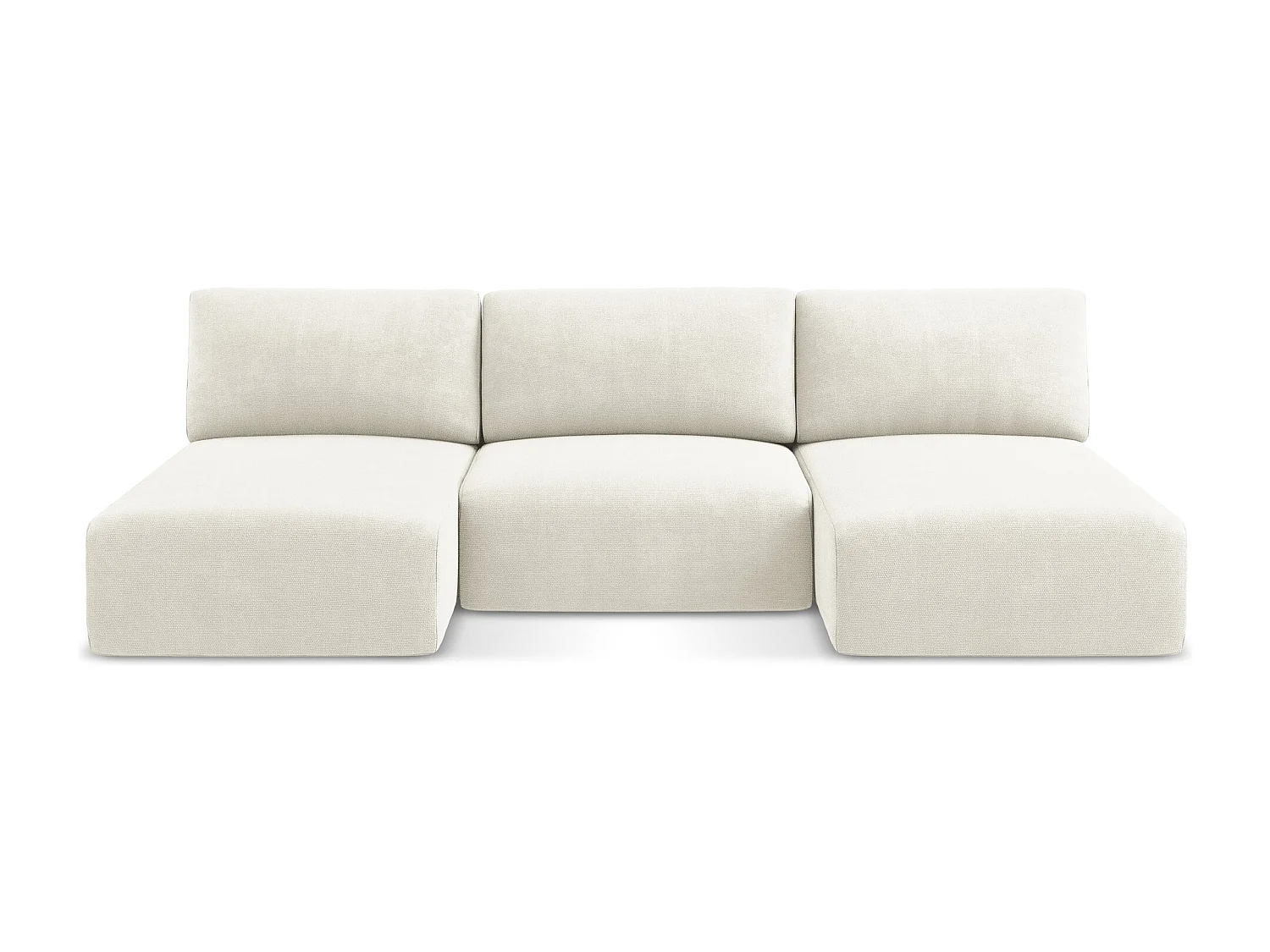 Canapé panoramique sans accoudoir convertible en Chenille - blanc - KONA