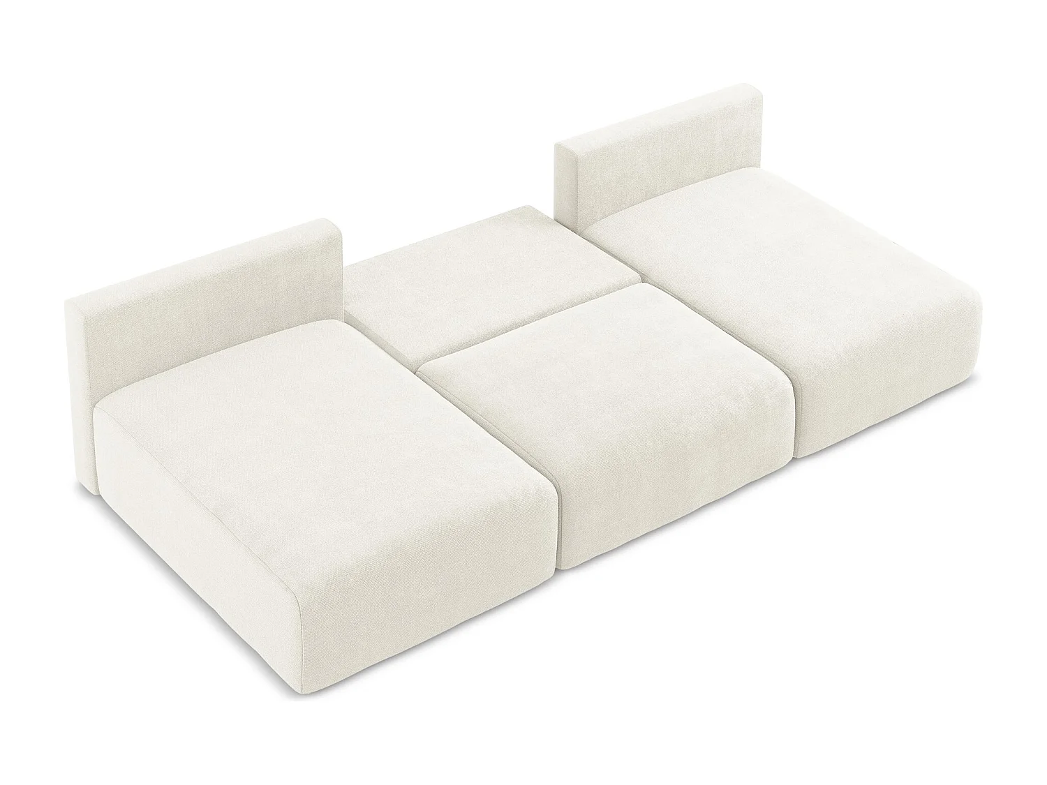 Canapé panoramique sans accoudoir convertible en Chenille - blanc - KONA