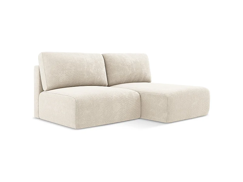 Ecksofa ohne Armlehne mit Schlaffunktion Rechts - Rechts - Chenille - Hell beige - KONA