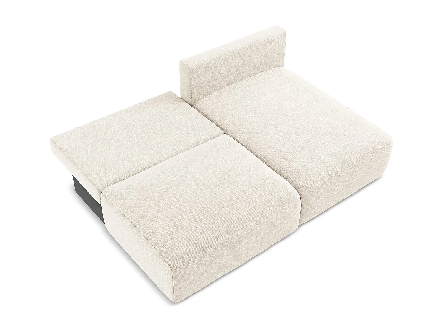 Ecksofa ohne Armlehne mit Schlaffunktion Rechts - Rechts - Chenille - Hell beige - KONA