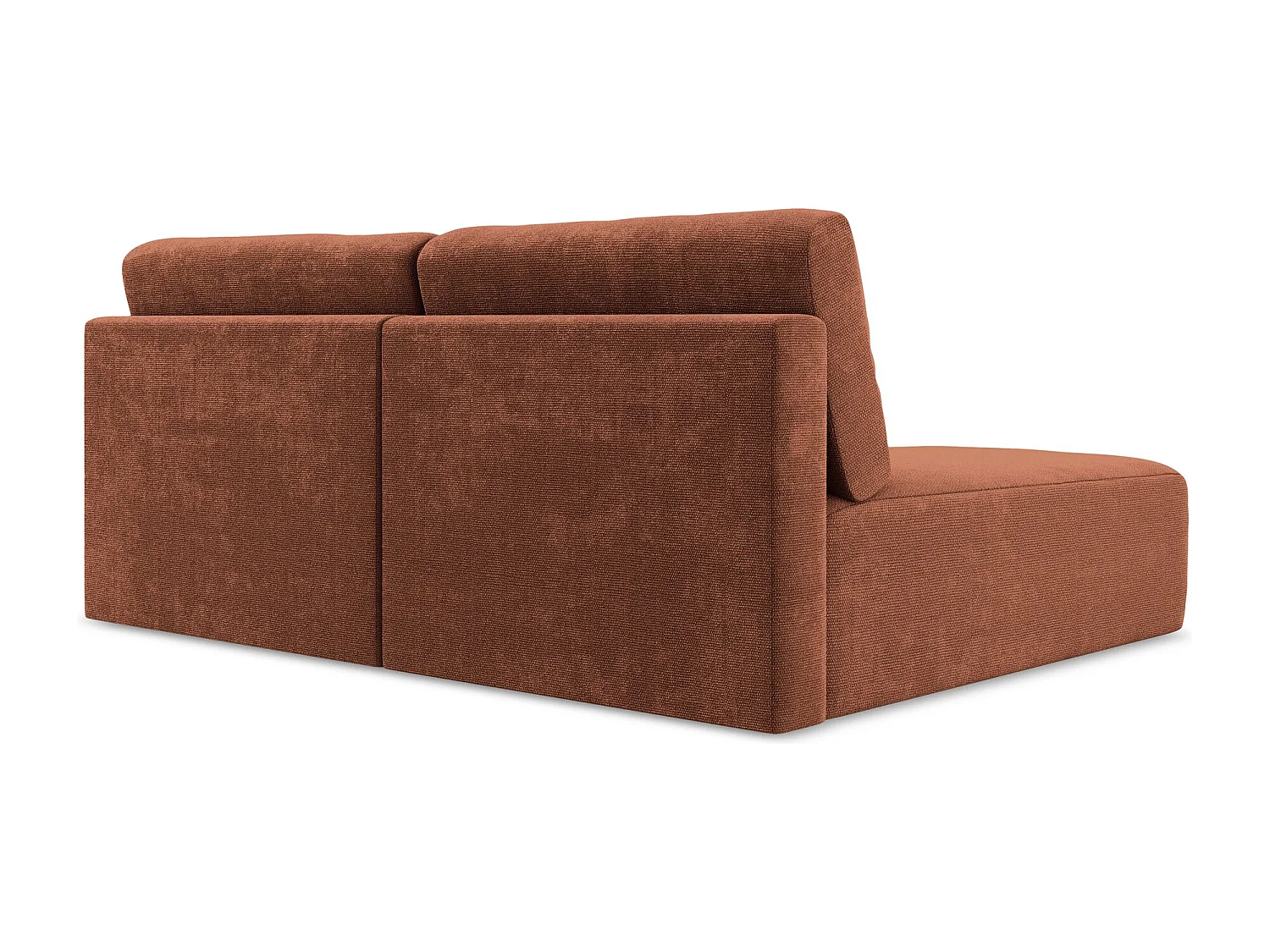 Ecksofa ohne Armlehne mit Schlaffunktion Links - Links - Chenille - Terrakotta - KONA