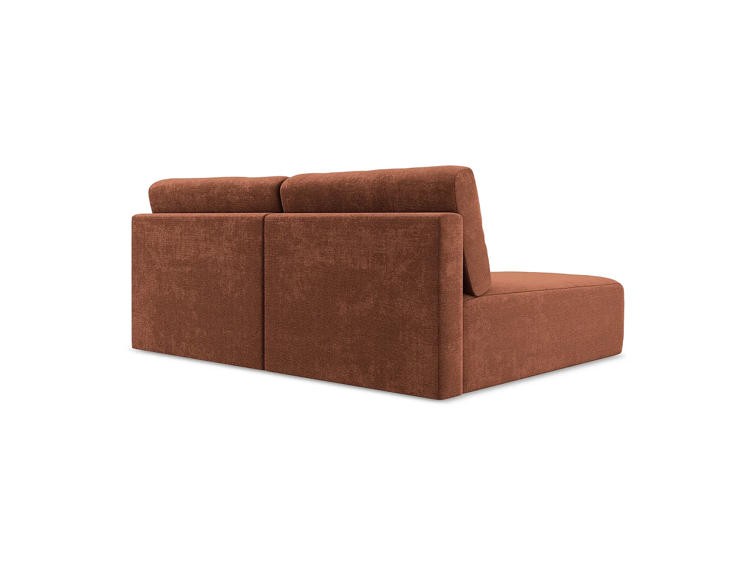Hoekslaapbank links van terracotta chenille stof - OSTIA