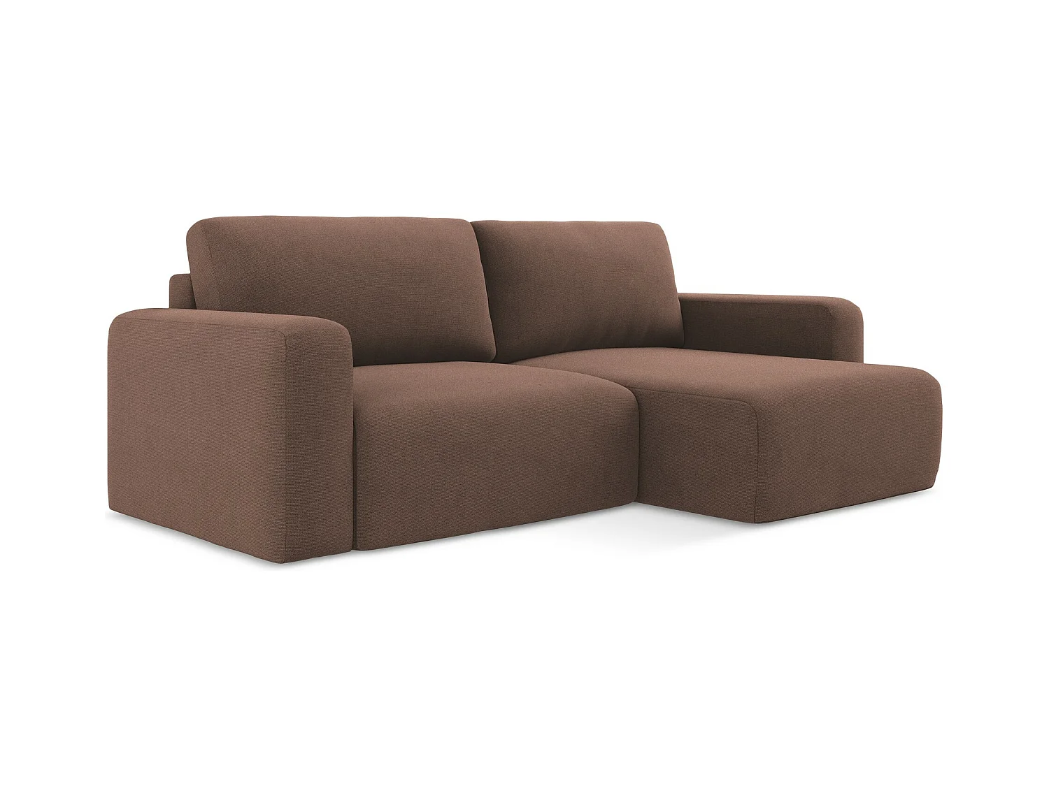 Canapé d’angle 3 places droit convertible en Strukturstoff - rose poudré - KONA
