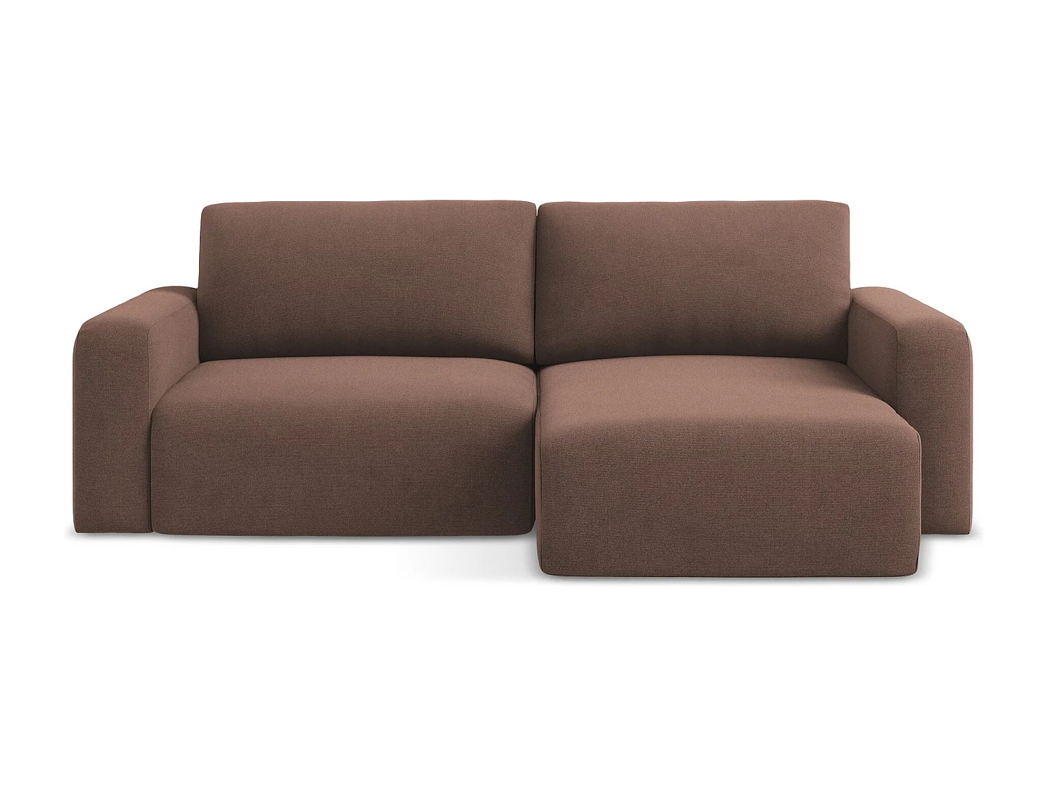 Canapé d’angle 3 places droit convertible en Strukturstoff - rose poudré - KONA