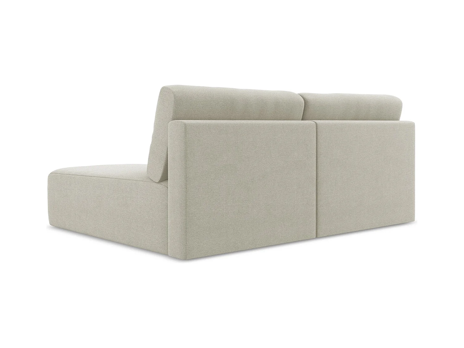 Ecksofa ohne Armlehne mit Schlaffunktion Rechts - Rechts - Strukturstoff - Hell beige - KONA