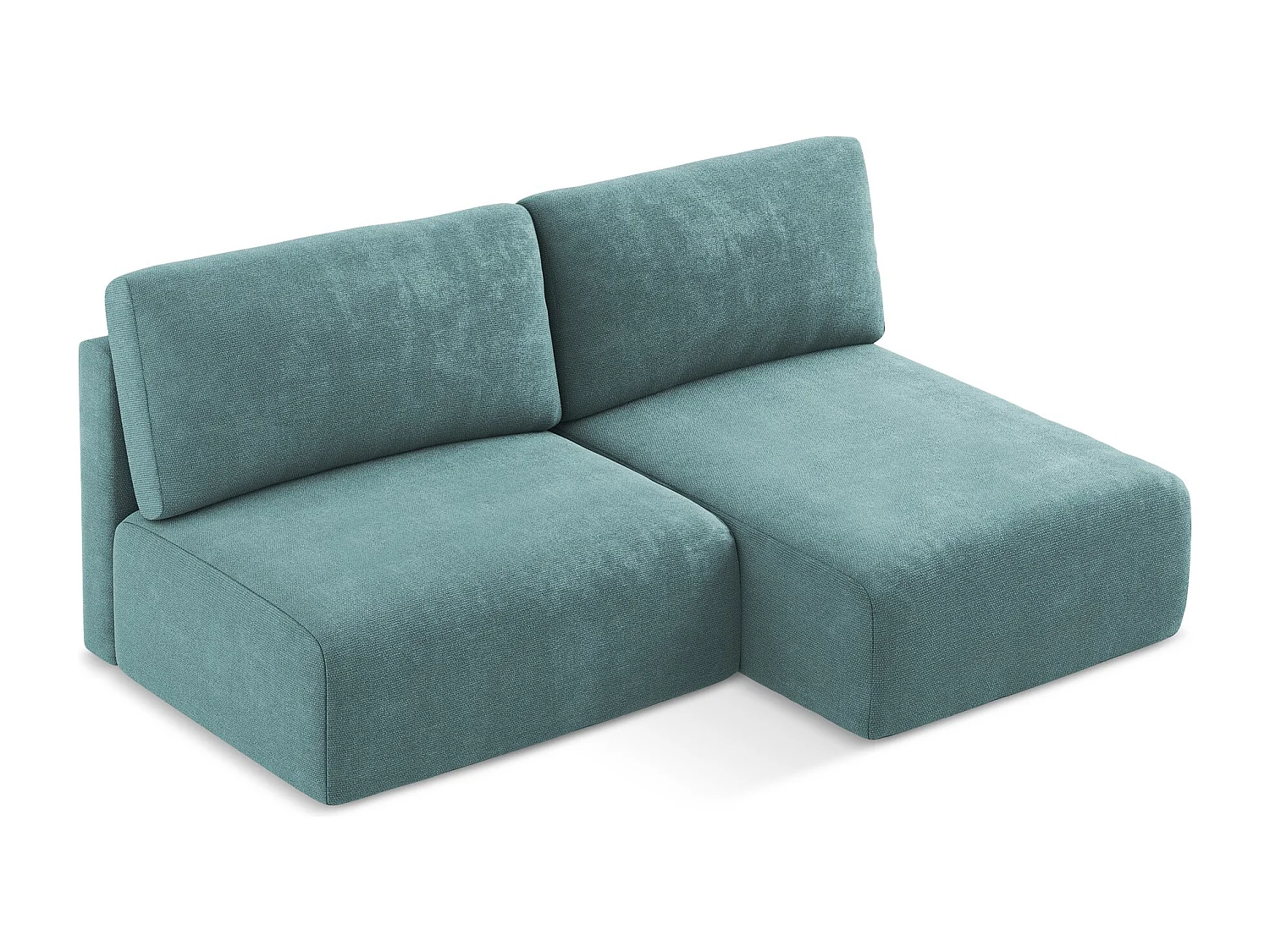 Ecksofa ohne Armlehne mit Schlaffunktion Rechts - Rechts - Chenille - Jeans - KONA