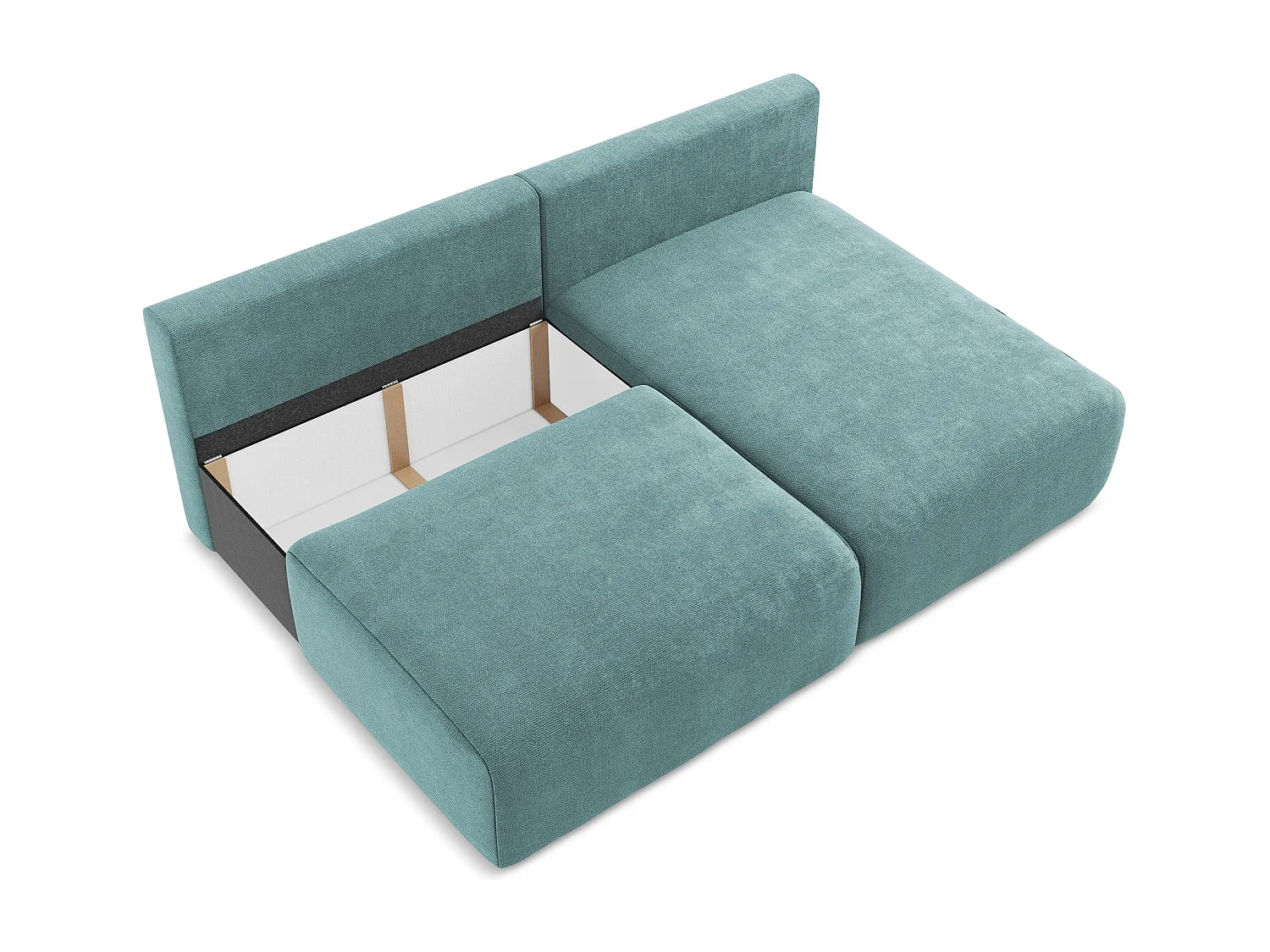 Ecksofa ohne Armlehne mit Schlaffunktion Rechts - Rechts - Chenille - Jeans - KONA