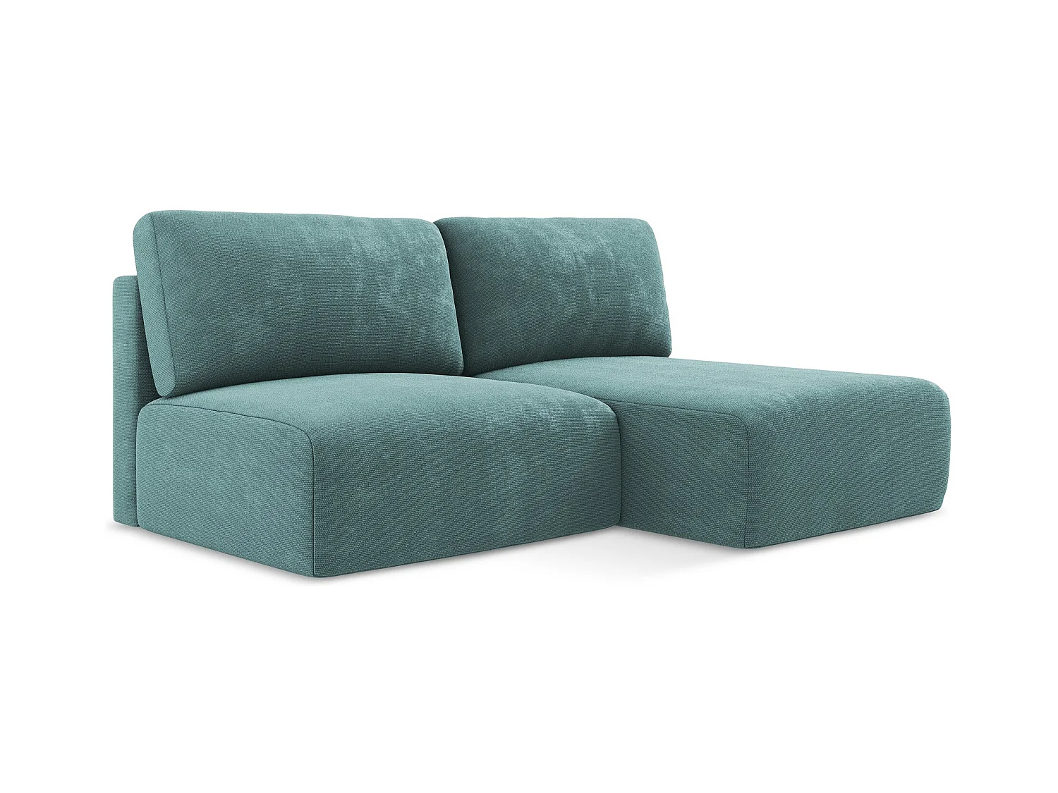 Canapé d’angle 3 places droit sans accoudoir convertible en Chenille - jeans - KONA
