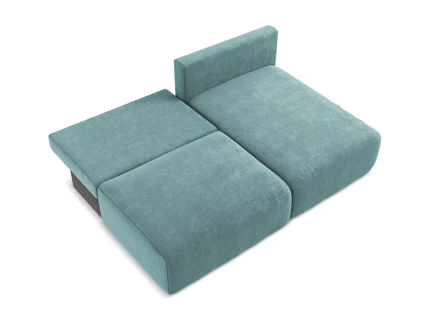 Canapé d’angle 3 places droit sans accoudoir convertible en Chenille - jeans - KONA