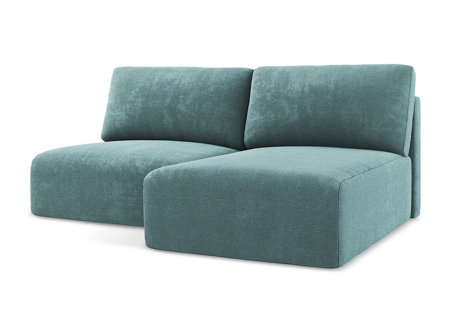 Ecksofa ohne Armlehne mit Schlaffunktion Rechts - Rechts - Chenille - Jeans - KONA