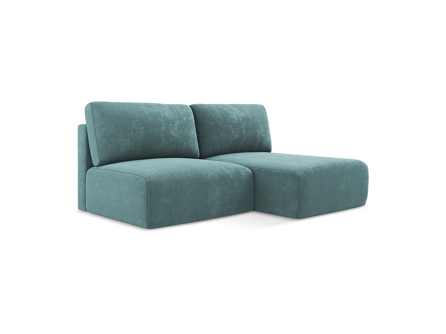 Hoekslaapbank rechts van jeans chenille stof - OSTIA