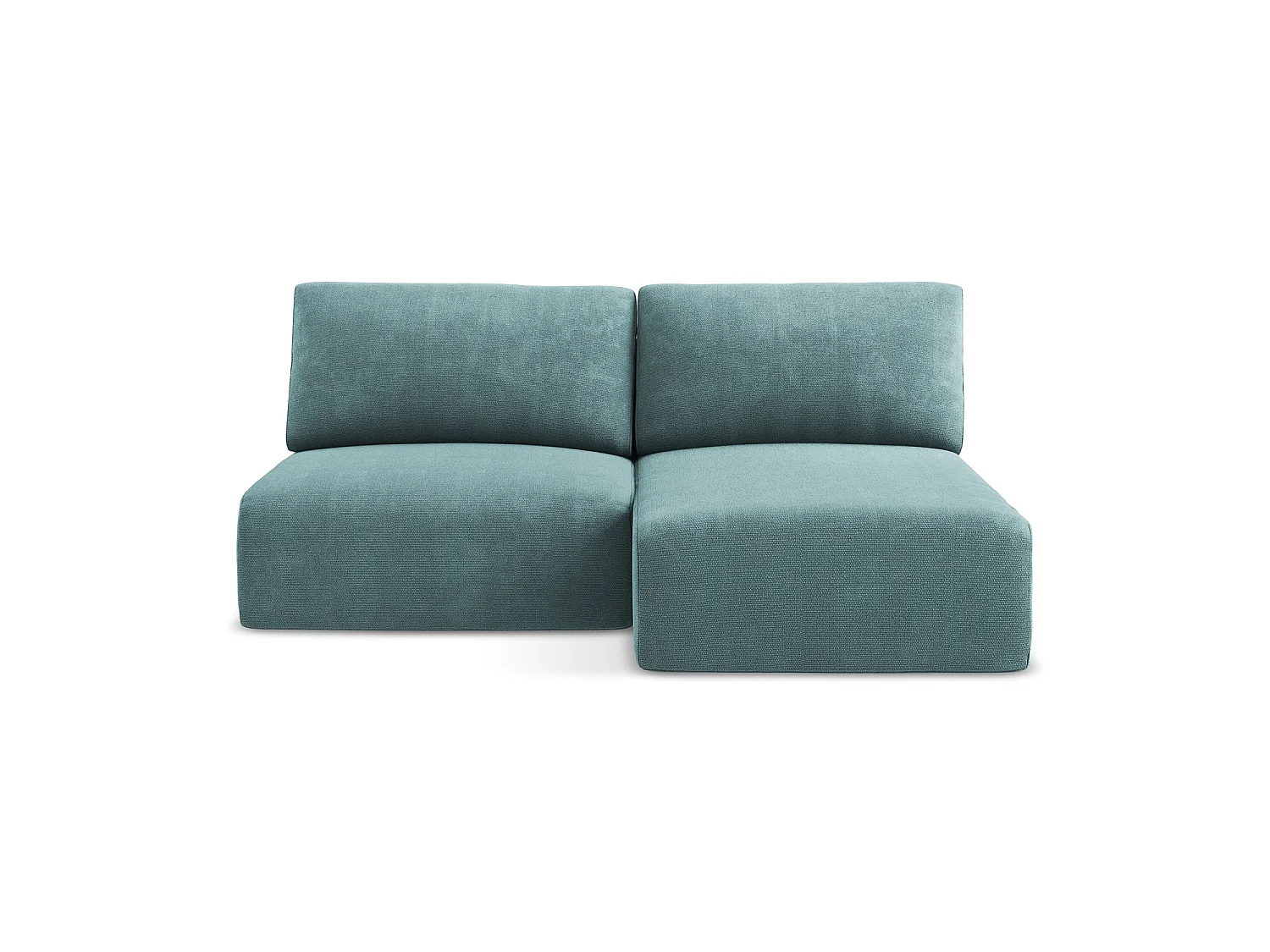 Hoekslaapbank rechts van jeans chenille stof - OSTIA