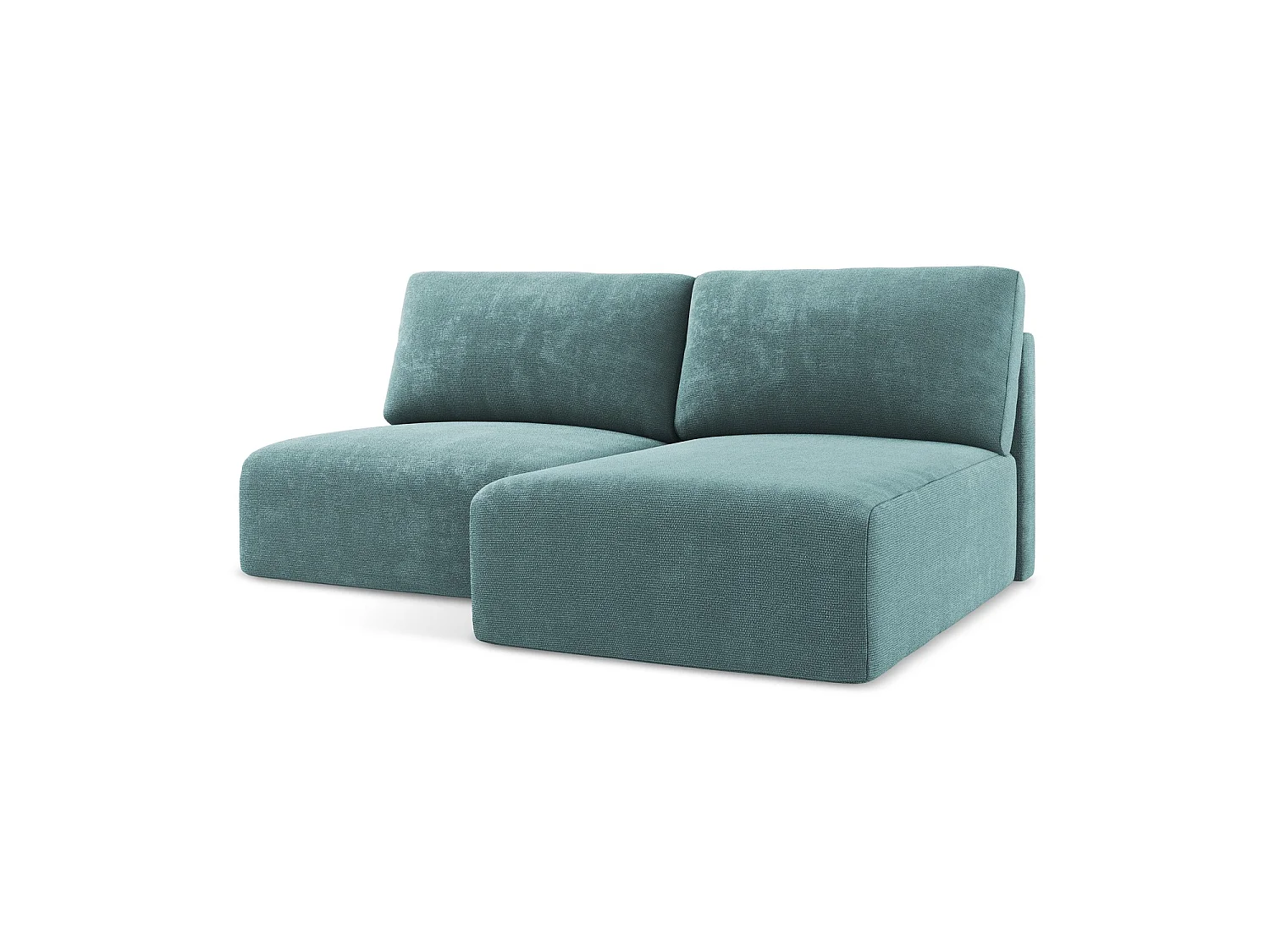 Hoekslaapbank rechts van jeans chenille stof - OSTIA