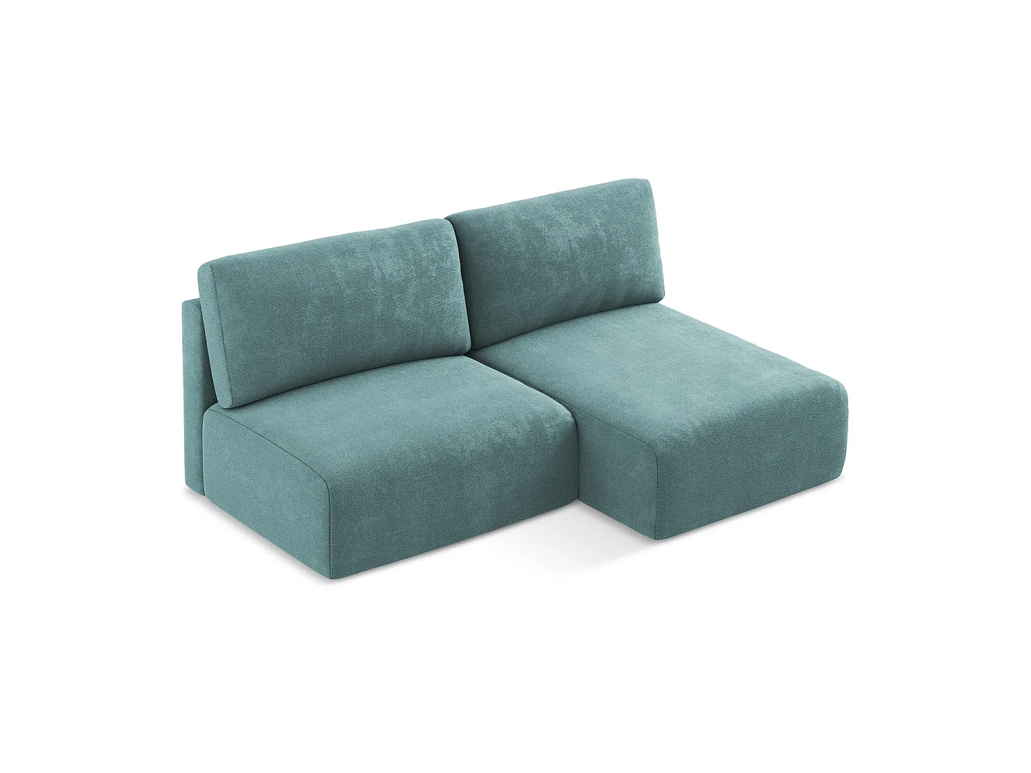 Hoekslaapbank rechts van jeans chenille stof - OSTIA