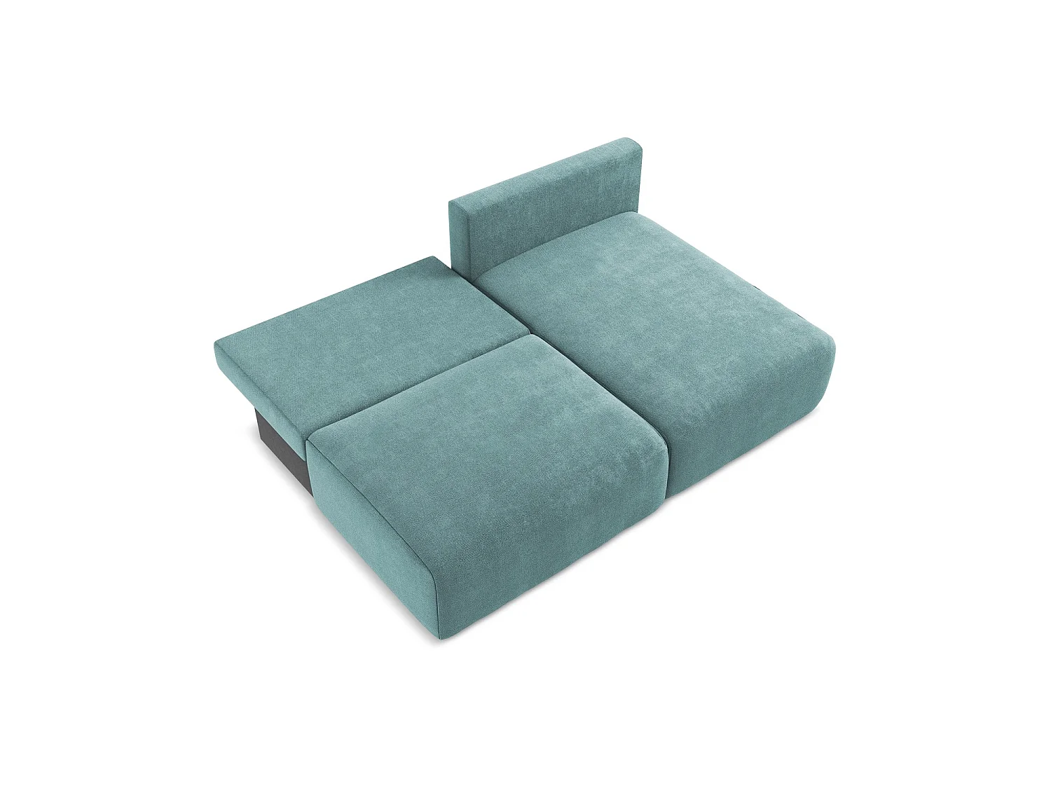 Hoekslaapbank rechts van jeans chenille stof - OSTIA