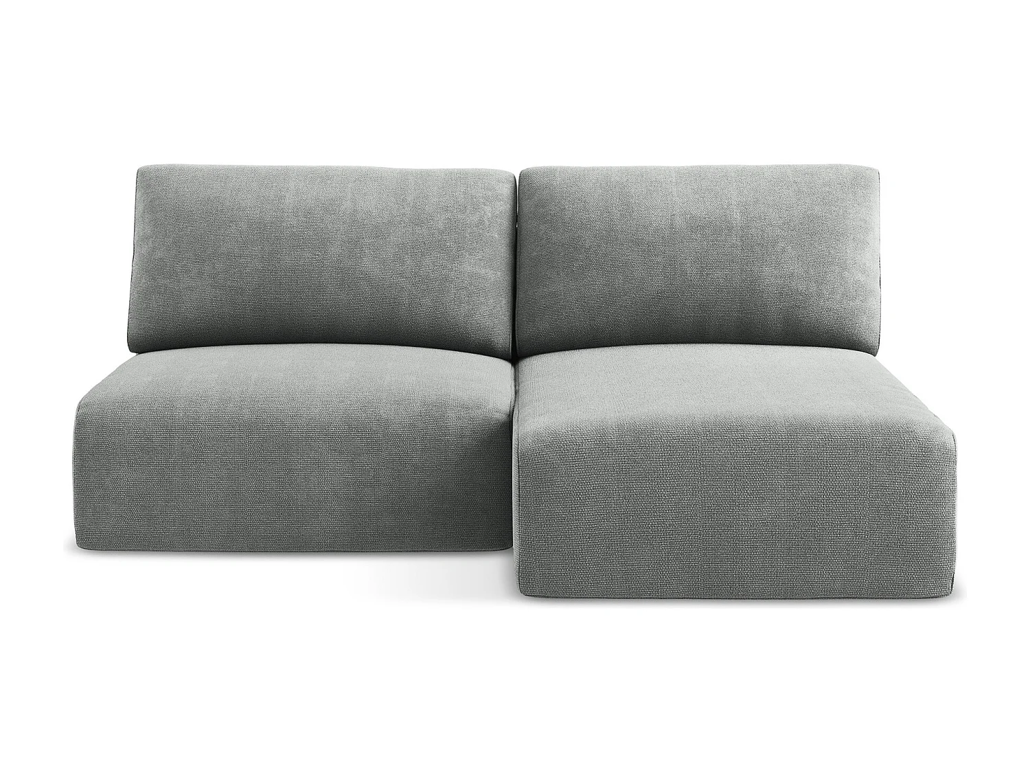 Ecksofa ohne Armlehne mit Schlaffunktion Rechts - Rechts - Chenille - Grau - KONA