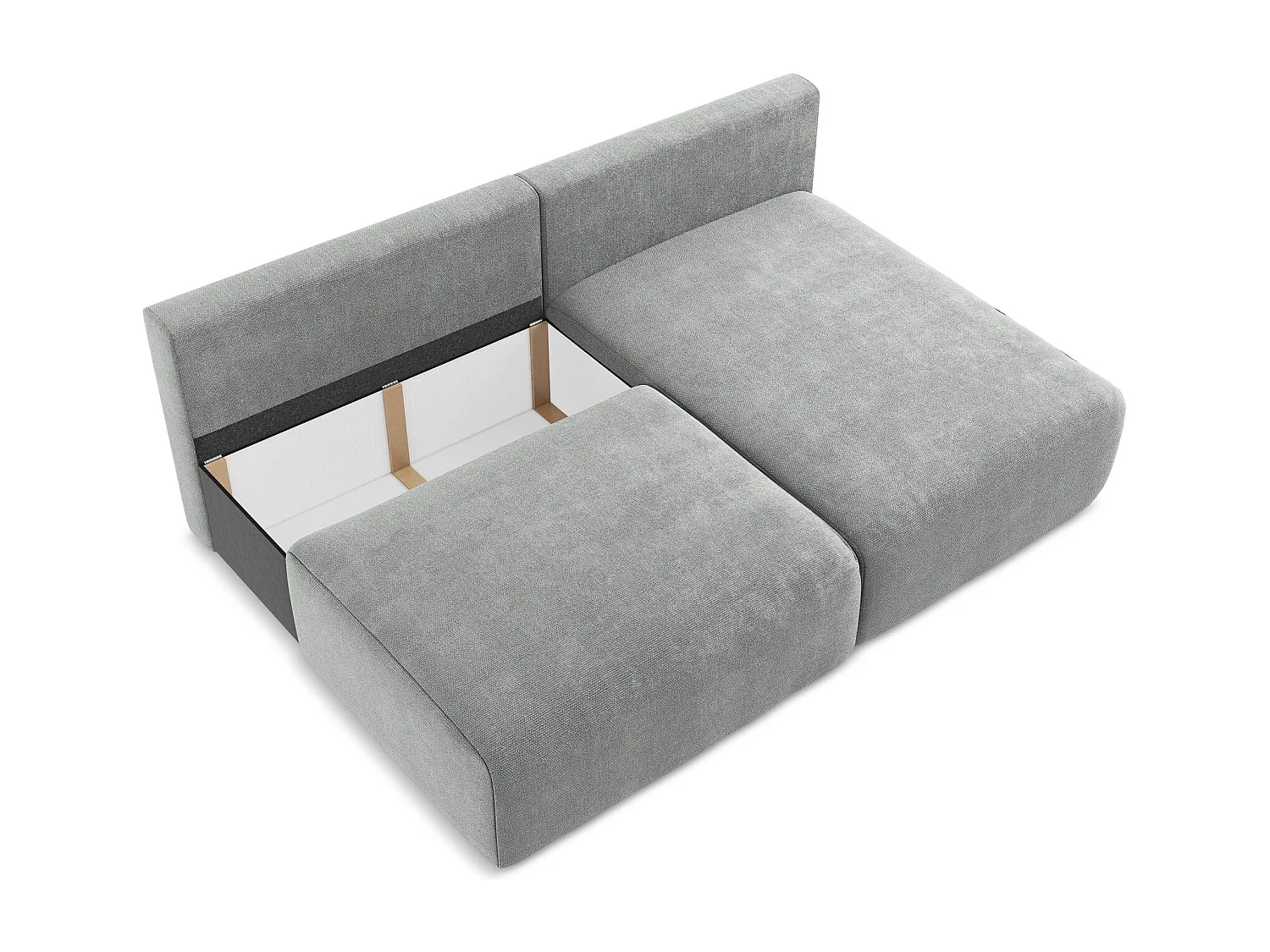 Ecksofa ohne Armlehne mit Schlaffunktion Rechts - Rechts - Chenille - Grau - KONA