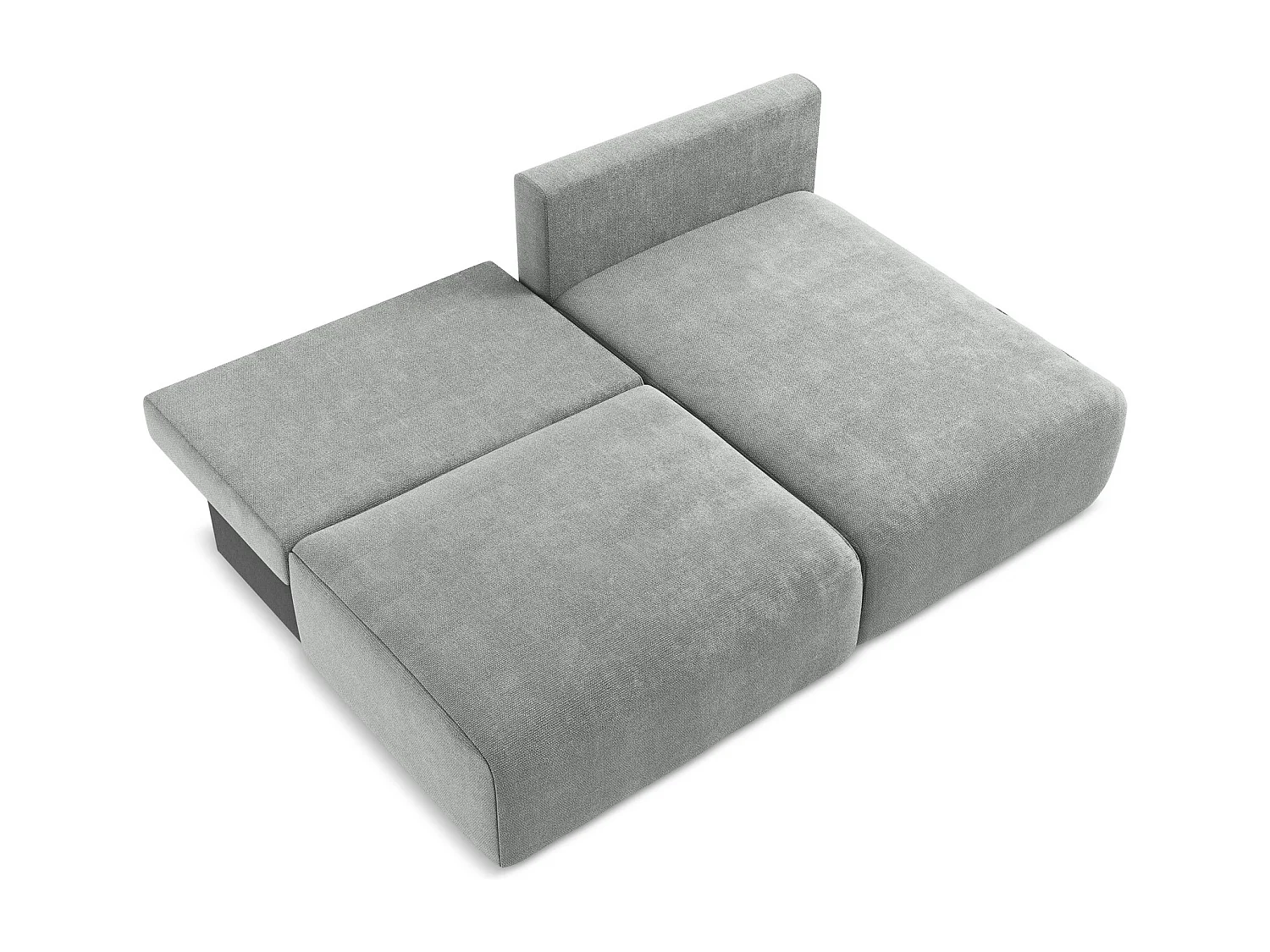 Ecksofa ohne Armlehne mit Schlaffunktion Rechts - Rechts - Chenille - Grau - KONA