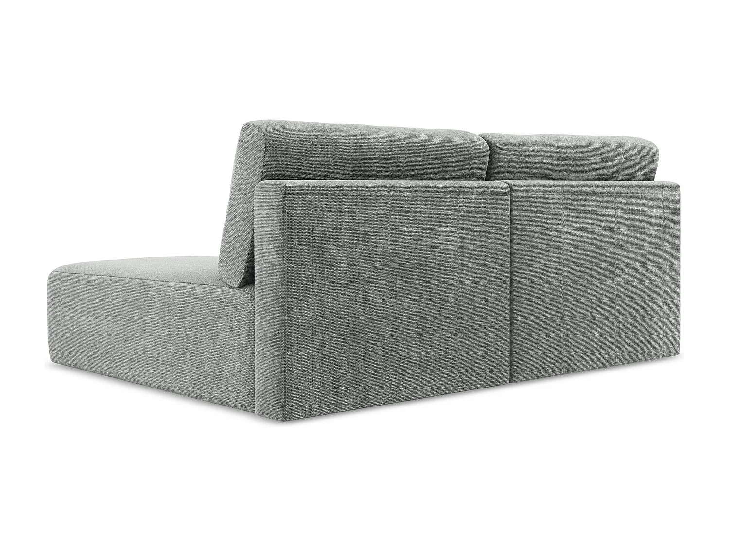 Ecksofa ohne Armlehne mit Schlaffunktion Rechts - Rechts - Chenille - Grau - KONA
