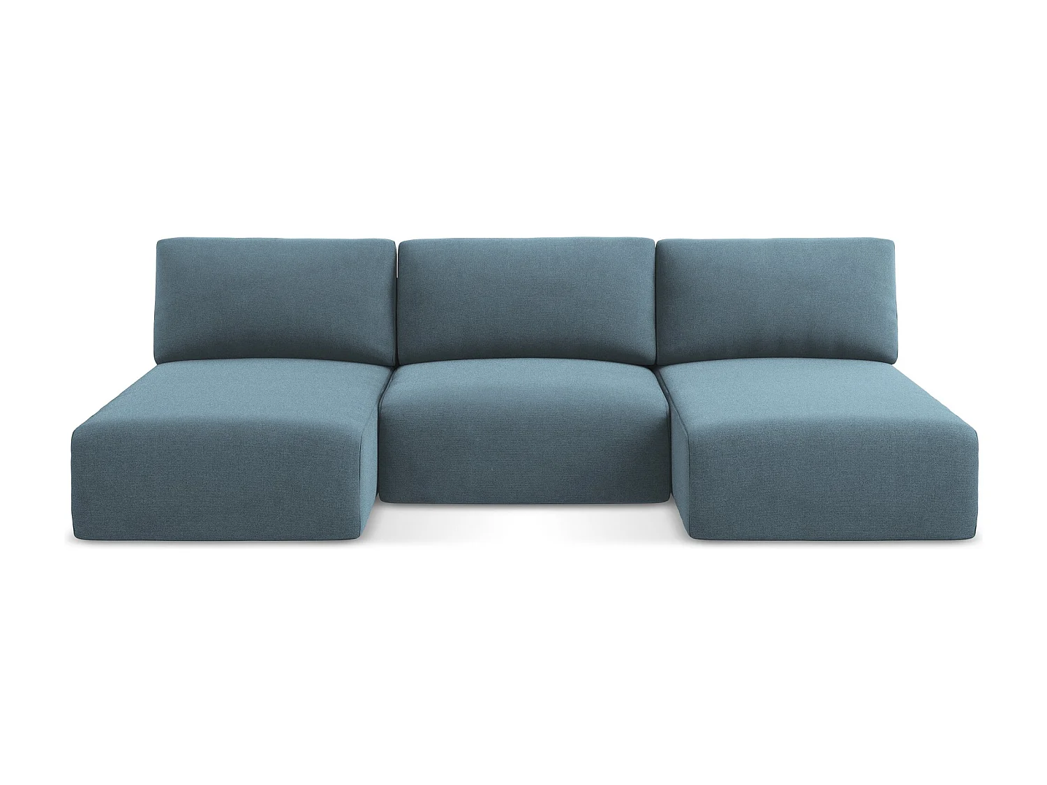 Canapé panoramique sans accoudoir convertible en Strukturstoff - bleu clair - KONA