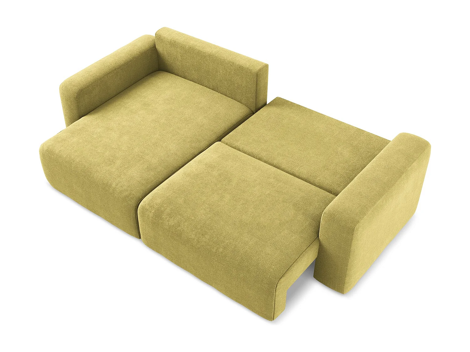 3-Sitzer Ecksofa mit Schlaffunktion - Ecke Links - Chenille - Limettengrün - KONA