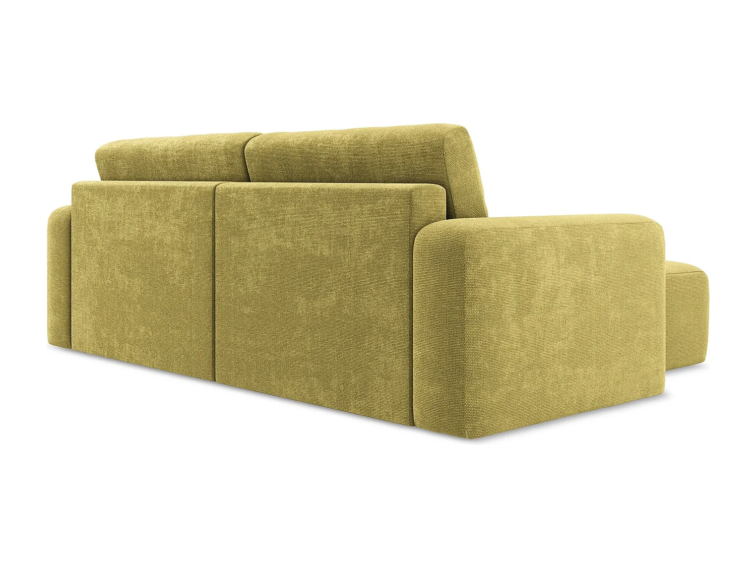 Canapé d’angle 3 places gauche convertible en Chenille - vert citron - KONA