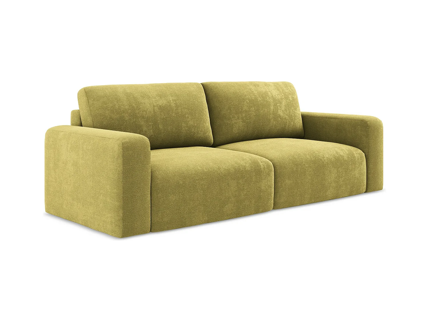 3-Sitzer Sofa mit Schlaffunktion - - Chenille - Limettengrün - KONA
