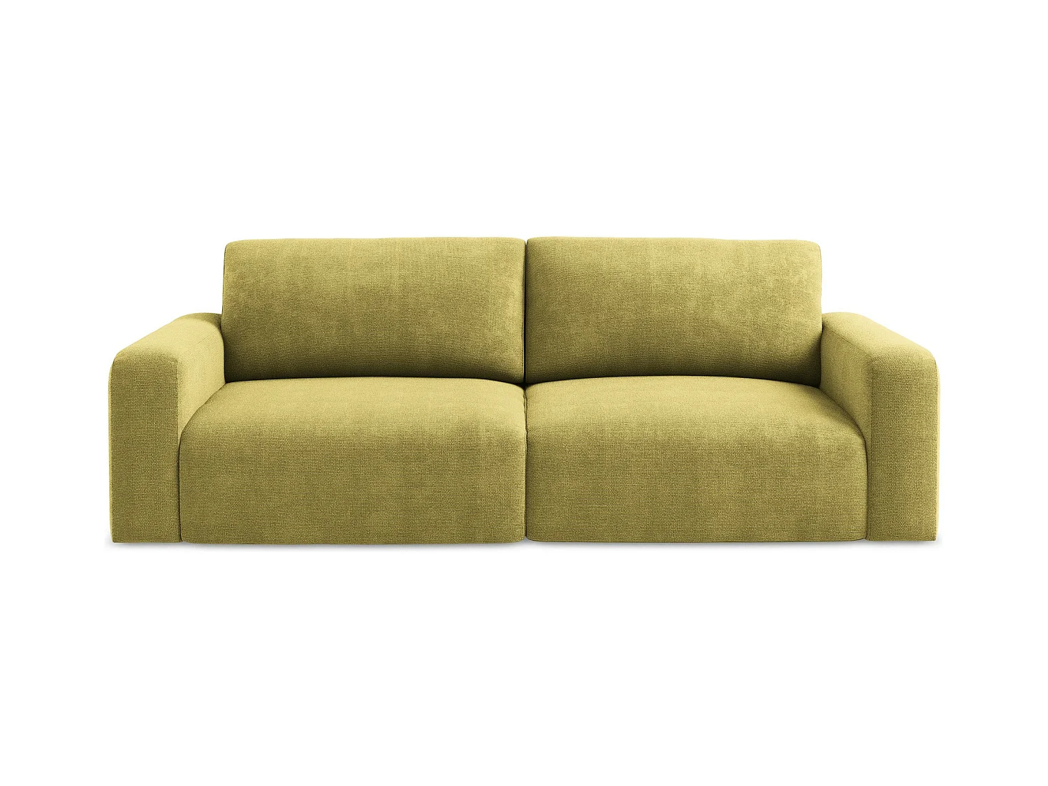 Canapé 3 places convertible en Chenille - vert citron - KONA