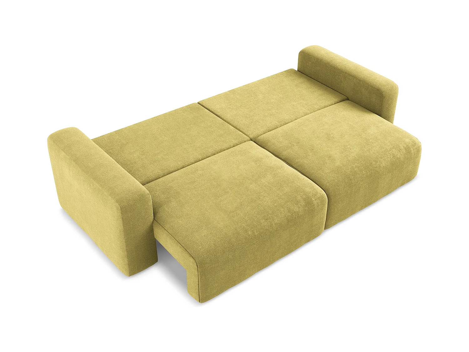 Canapé 3 places convertible en Chenille - vert citron - KONA