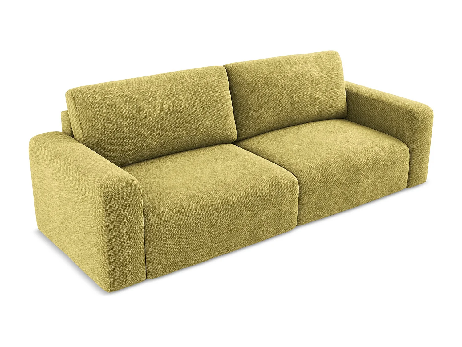 3-Sitzer Sofa mit Schlaffunktion - - Chenille - Limettengrün - KONA