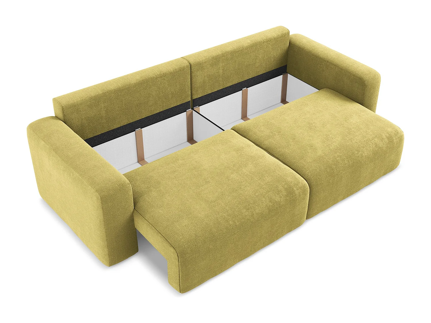 3-Sitzer Sofa mit Schlaffunktion - - Chenille - Limettengrün - KONA