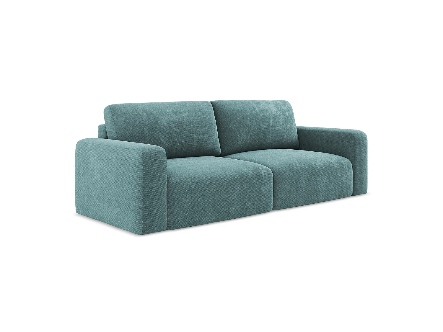 Canapé 3 places convertible en tissu chenille - jeans - OSTIA