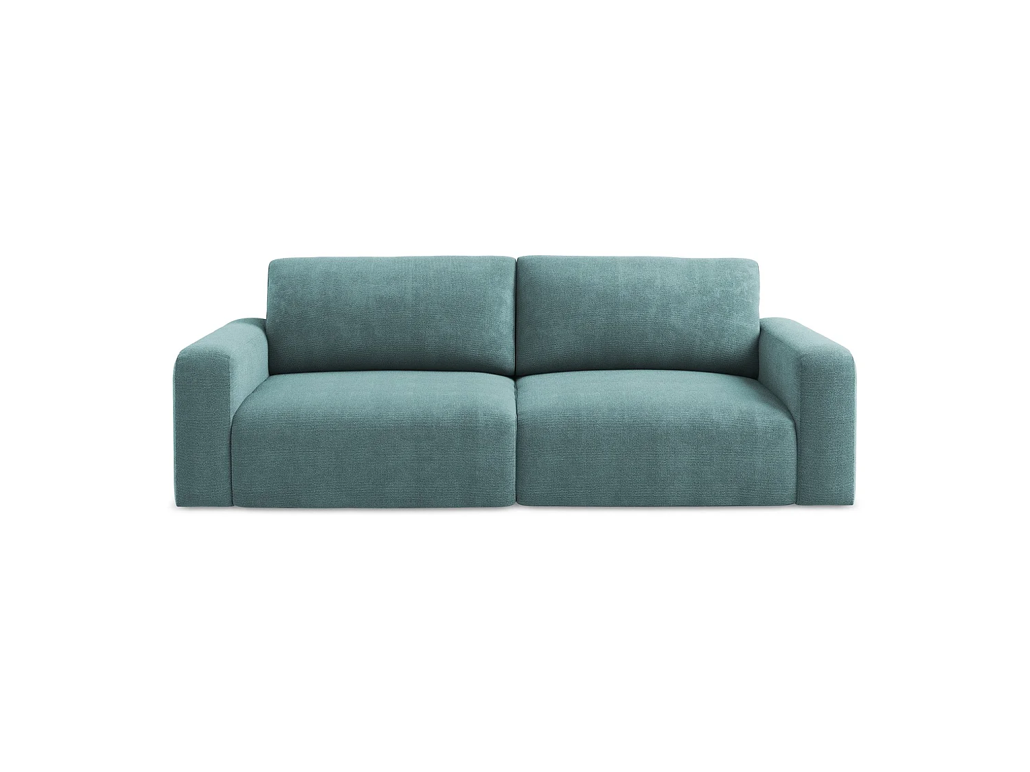 Canapé 3 places convertible en tissu chenille - jeans - OSTIA