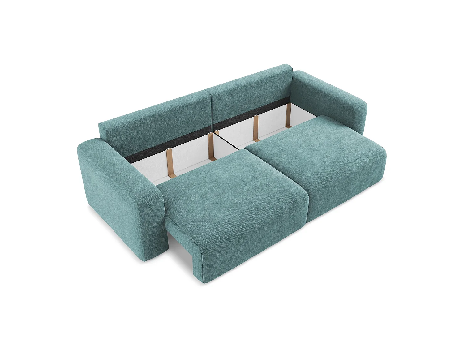 Canapé 3 places convertible en tissu chenille - jeans - OSTIA