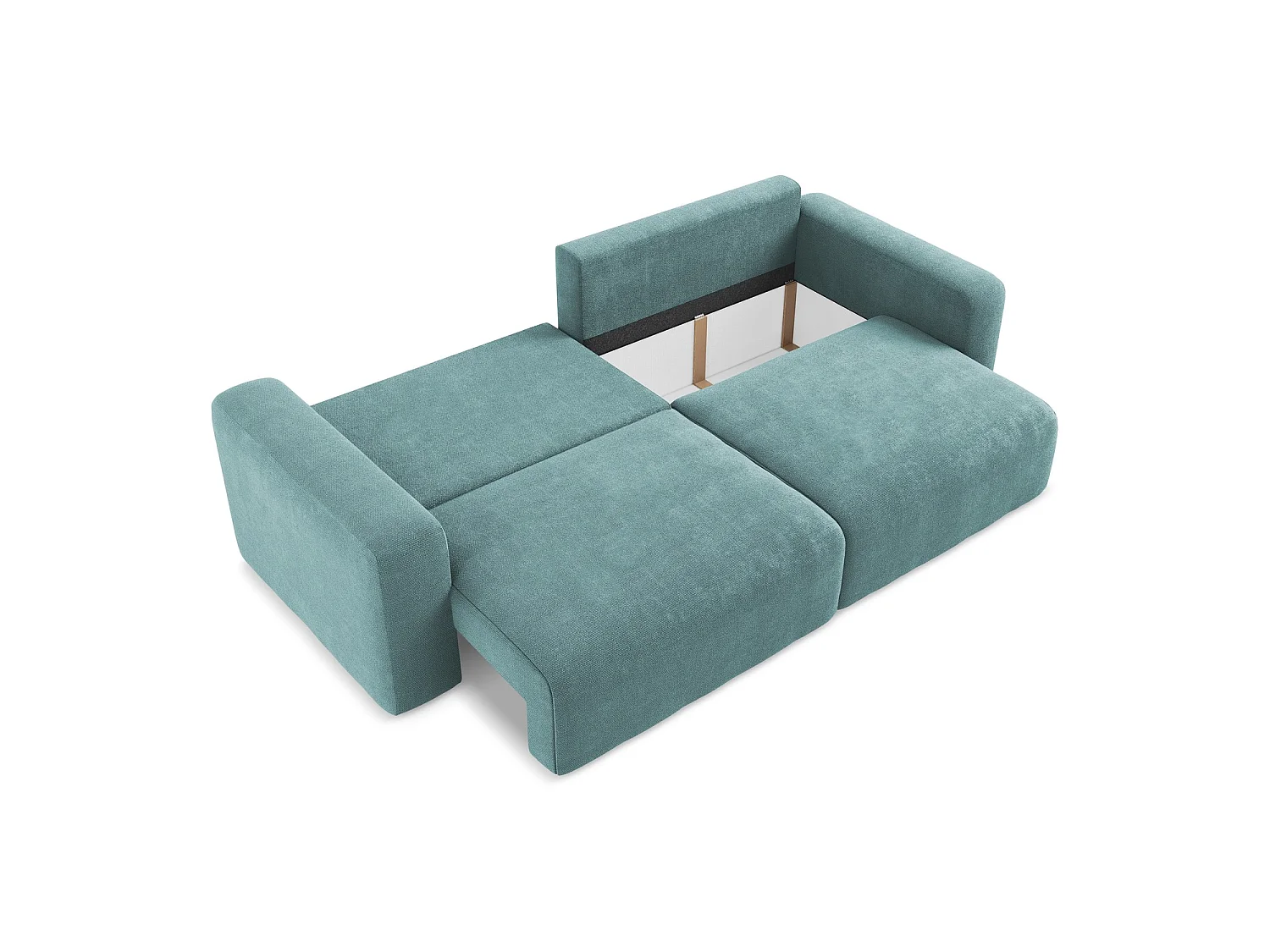 Canapé 3 places convertible en tissu chenille - jeans - OSTIA