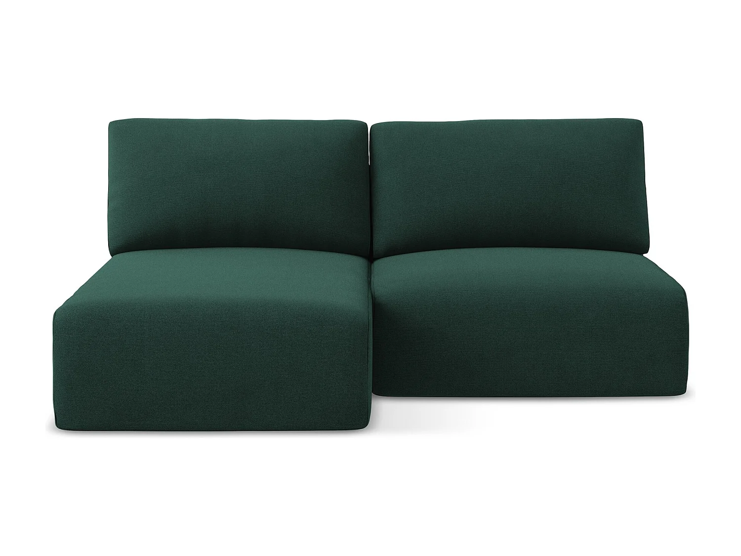 Ecksofa ohne Armlehne mit Schlaffunktion Links - Links - Strukturstoff - Flaschengrün - KONA