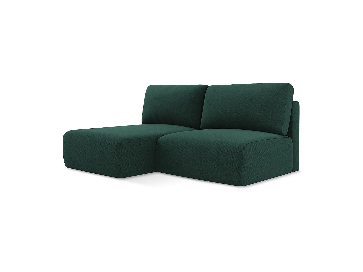 Canapé d’angle 3 places gauche convertible en tissu texturé - bouteille verte - OSTIA