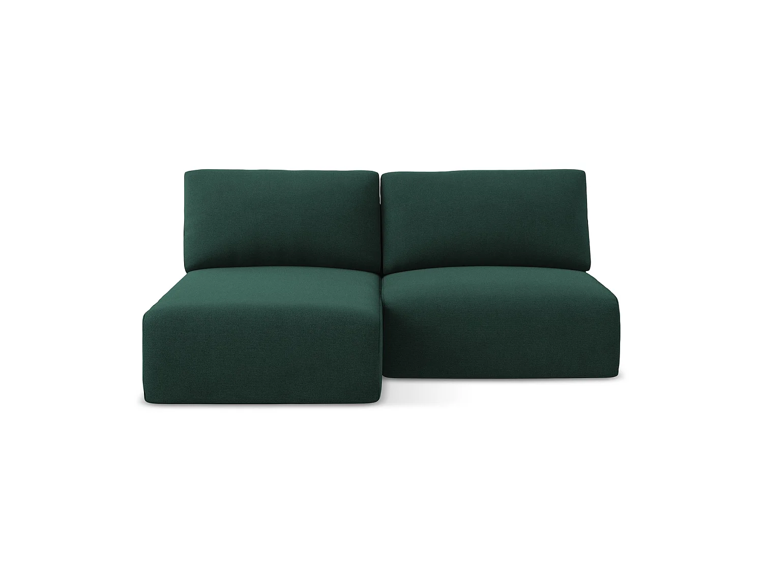 Canapé d’angle 3 places gauche convertible en tissu texturé - bouteille verte - OSTIA