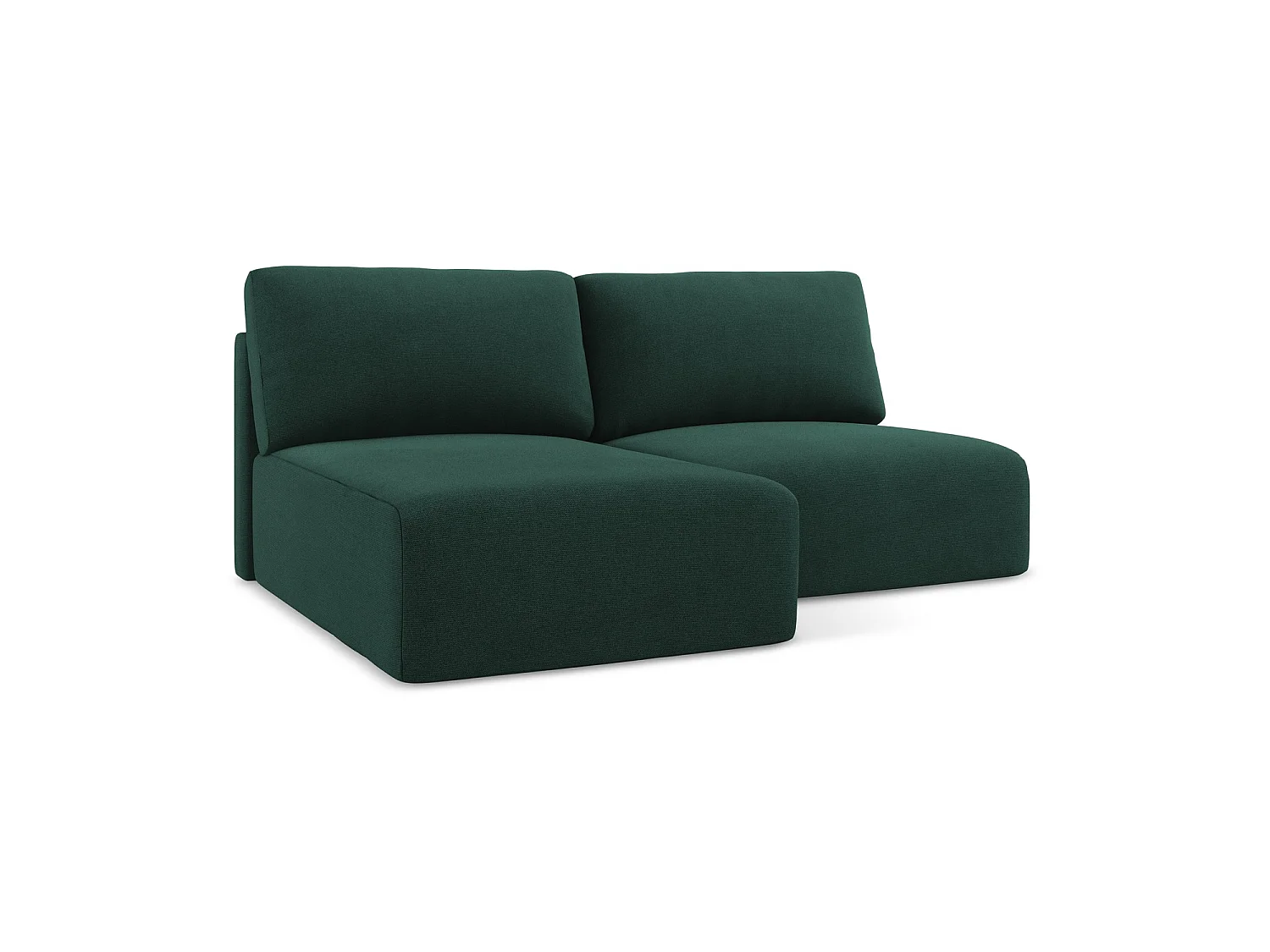 Canapé d’angle 3 places gauche convertible en tissu texturé - bouteille verte - OSTIA