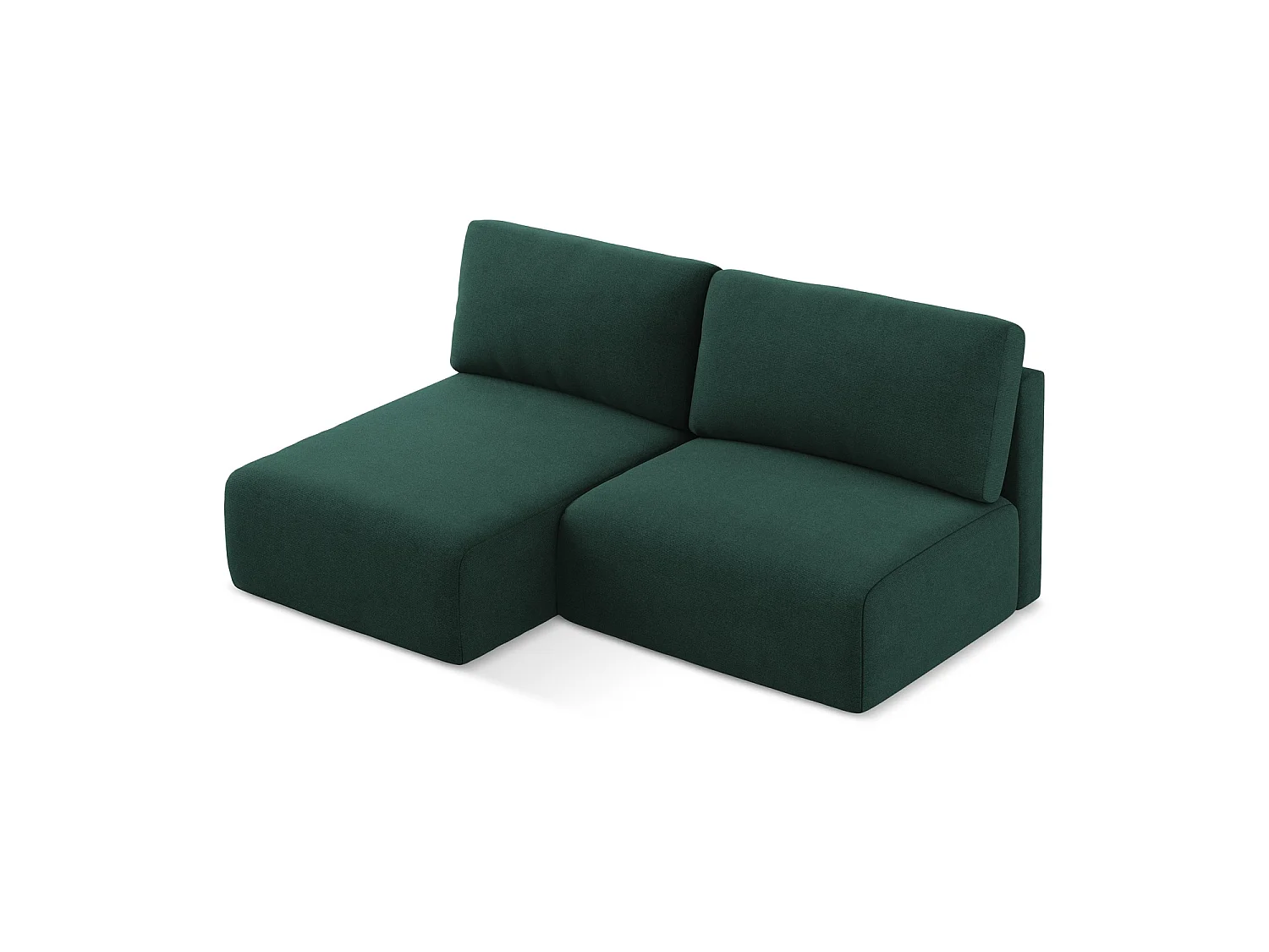 Canapé d’angle 3 places gauche convertible en tissu texturé - bouteille verte - OSTIA