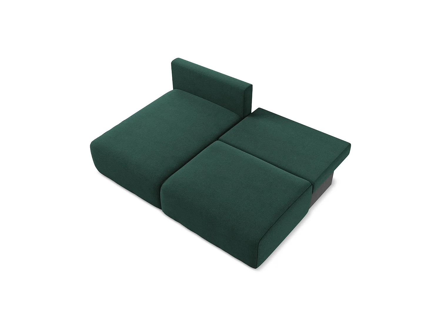 Canapé d’angle 3 places gauche convertible en tissu texturé - bouteille verte - OSTIA