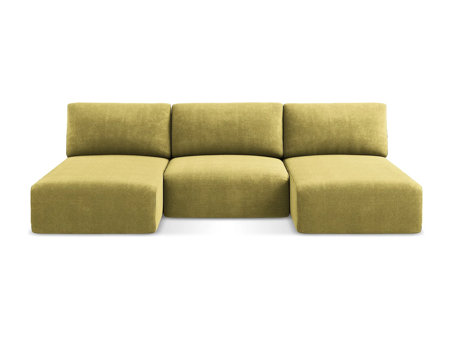 Canapé panoramique sans accoudoir convertible en Chenille - vert citron - KONA