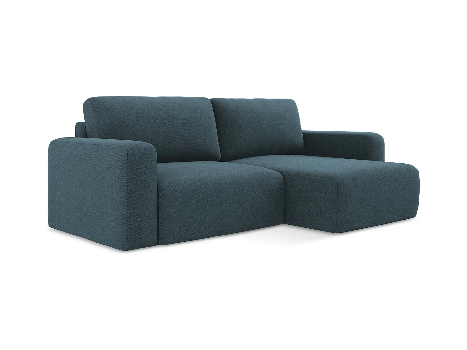 Canapé d’angle 3 places droit convertible en Strukturstoff - jeans - KONA