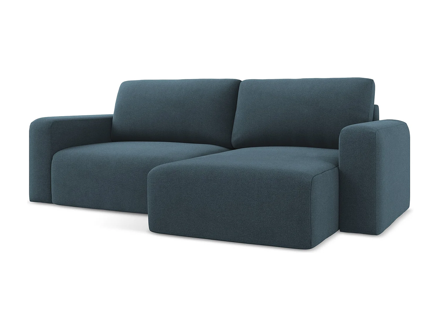 Ecksofa mit Schlaffunktion - Ecke Rechts - Strukturstoff - Jeans - KONA