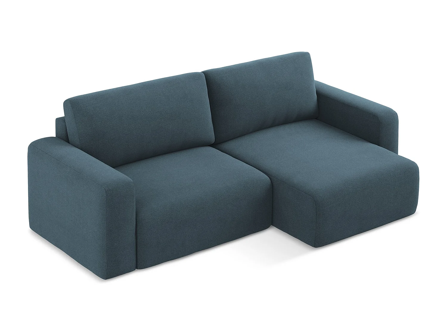 Ecksofa mit Schlaffunktion - Ecke Rechts - Strukturstoff - Jeans - KONA