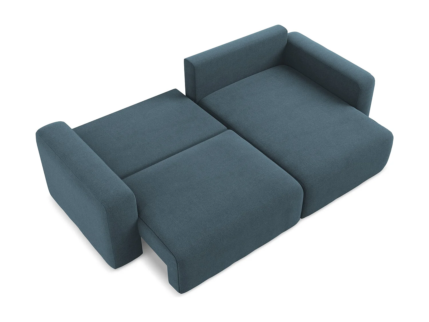 Ecksofa mit Schlaffunktion - Ecke Rechts - Strukturstoff - Jeans - KONA