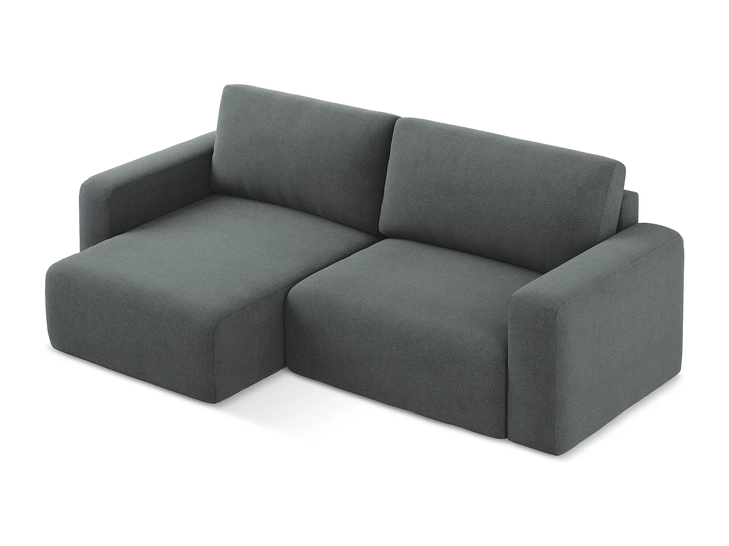3-Sitzer Ecksofa mit Schlaffunktion - Ecke Links - Strukturstoff - Grau - KONA